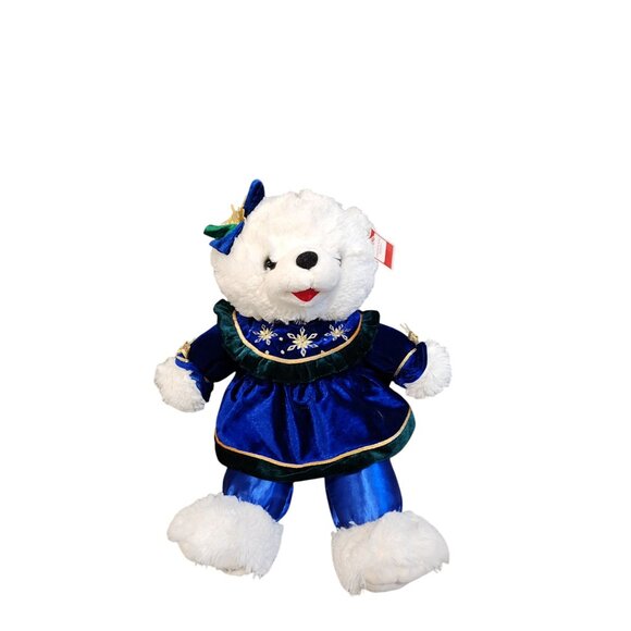 Dan Dee Snowflake Teddy Bear 2018 Collectors Choice Plush Blue Dress 16" - Picture 1 of 5